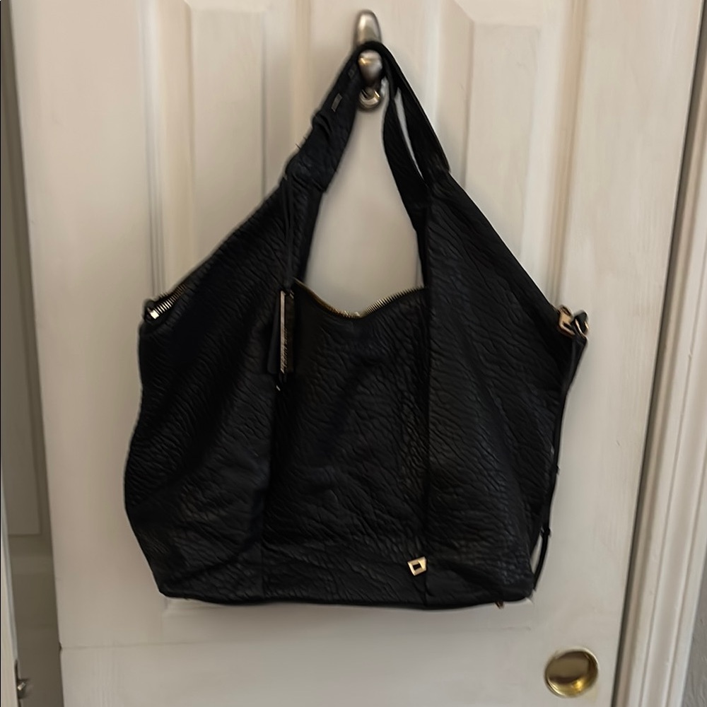 Black Textured Women's Bag